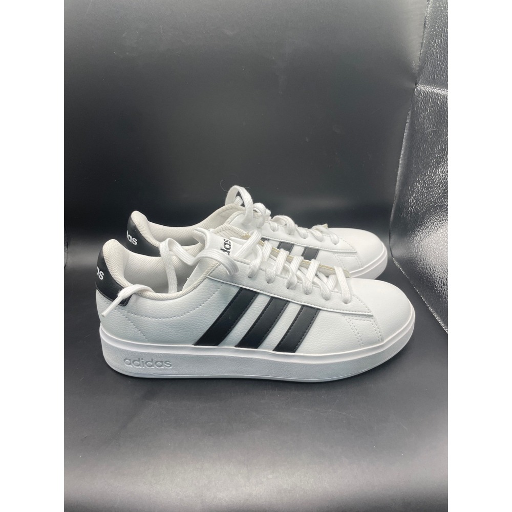 Adidas Grand Court Base 2.0 Mens White Black Sneakers GW9214 Size 8